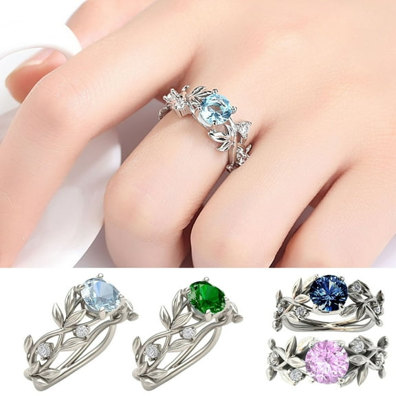 Xinyolin Flowers Design Sweet Rhinestone Wedding Ring - All Match Fashion Accessory