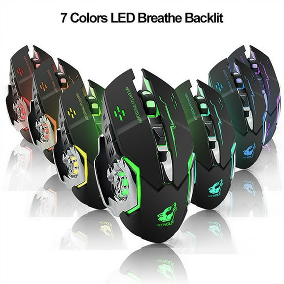 Xinyolin Free Wolf X8 Silent 2.4GHz 2400DPI 6 Keys Wireless Optical Mouse USB Receiver