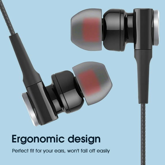 Xinyolin 8 Wired Earphone Universal Powerful Bass Dual Drive 3 5mm In ear Sport Gaming Earbuds with Mic for Mobile Phone