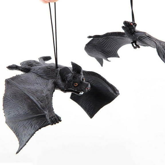 Xinyolin Halloween Simulation Rubber Bat Hanging Ornament Party Decor Prank Toy Prop