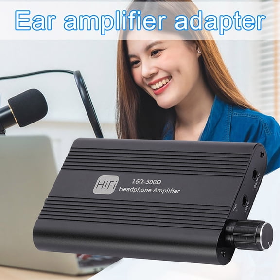 Xinyolin Headphone Amp Adapter HiFi Stereo Sound Rechargeable Volume Adjustment 3.5mm Interface Reduce Noise Speaker Audio Amplifier