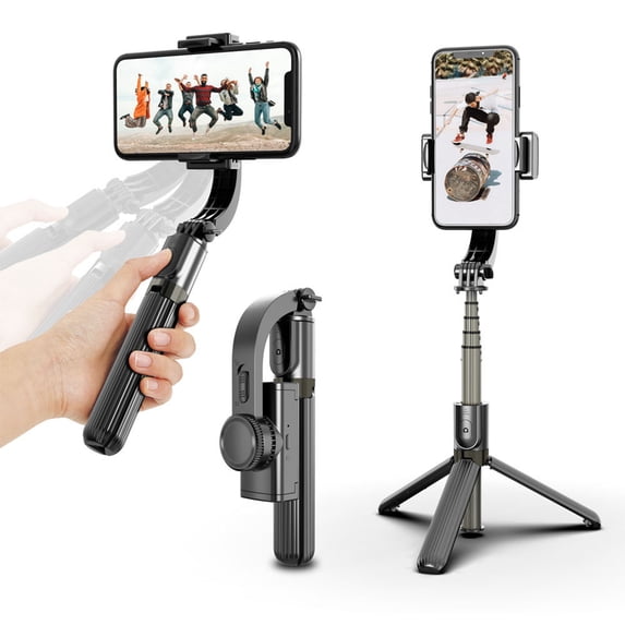 Xinyolin L08 Phone Gimbal Stabilizer Foldable 360 Degree Rotation Aluminium Alloy Selfie Stick Tripod Stand with Auto Balance Stabilizer for Selfie Vlog Live
