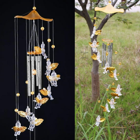 Xinyolin Love Angel Cupid Wind Chime Tube Hanging Ornament House Warm Gift Home Decor