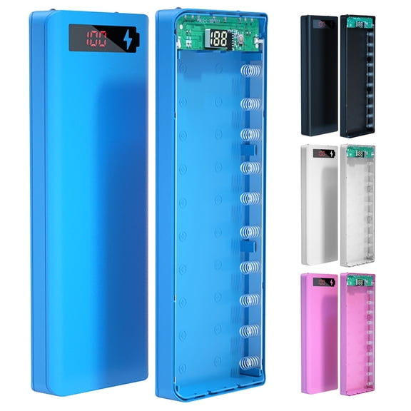 Xinyolin M10/L10 Power Bank Shell Solderless Detachable LED Digital Display 10x18650 Portable Charger Case for Smart Phone