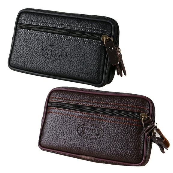 Xinyolin Men Vintage Faux Leather Fanny Pack Waist Bag Travel Hiking Phone Holder Purse