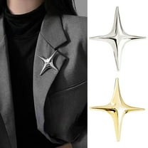 Xinyolin Metal Four-pointed Star Brooch Elegant Luxury Golden Silver Color Clothing Accessories Women Business Suit Lapel Pin Fashion Jewelry