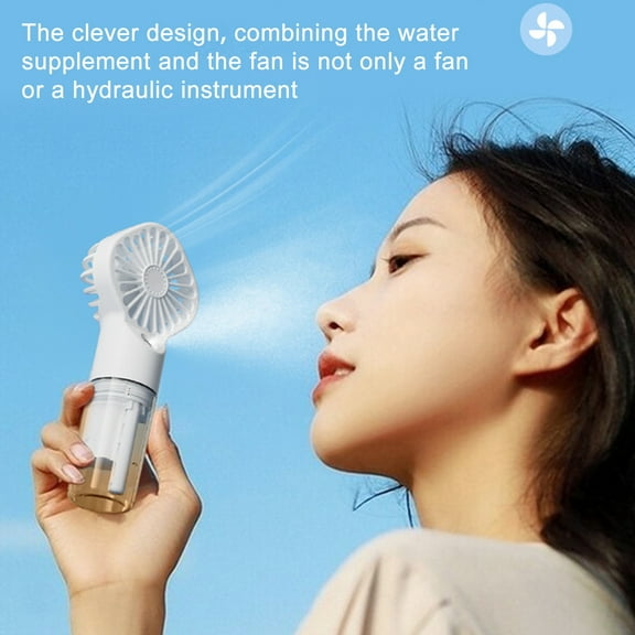 Xinyolin Mini Fan Nano Water Sprayer High-Speed 4-Gear Adjustable 7-Blade Portable Handheld Fan Home Supplies
