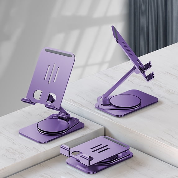 Xinyolin Mobile Phone Holder 360 Degree Rotation Foldable Anti-slip Great Load Bearing Adjustable Hold Phone Aluminum Alloy Stable Desk Phone Rack Phone Accessory