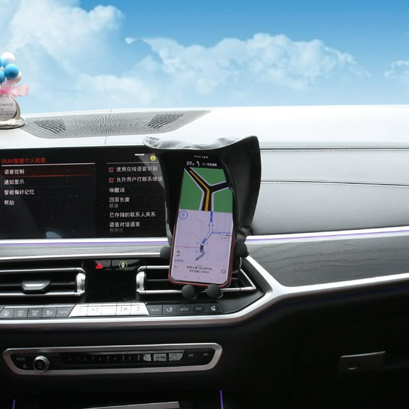 Xinyolin Mobile Phone Sunshade Rain Sun Protection for Phone Stand Silver-Plated Fabric Easy Install Car Phone Holder Umbrella UV Heat Shield Motorcycle Phone Shade Attachment