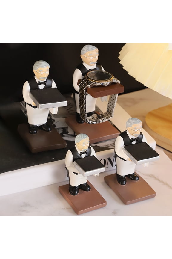 Old Butler Watch Stand - Jewelry Shop Watch Display, Elderly Man Simulation, Smooth Surface, Watch Organizer, Desktop Ornament