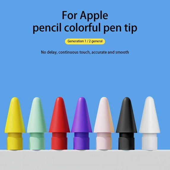 Xinyolin Pen Tip High Sensitivity Flexible Wear-resistant No Delay Anti-slip Replacement Solid Color Tablet Stylus Pen Nib Spare Replace for Apple Pencil 1st 2nd
