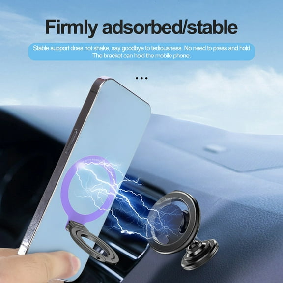 Xinyolin Phone Ring Holder 360-degree Rotating Magnetic Suction Secure Grip Hands-Free Ultra Thin Phone Stand for Apple 12/13/14 Series