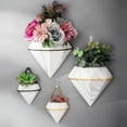 thumbnail image 1 of Xinyolin Plant Pot Geometric Shape Decorative Ceramic Wall Mounted Flowerpot for Home, 1 of 8