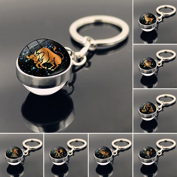 Xinyolin Romantic Horoscope Keychain - Shiny Car Keys Decor for Women
