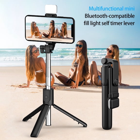 Xinyolin Selfie Stick Multifunctional Extendable Adjustable Universal 360 Degree Rotation Taking Photos with Fill Light Bluetooth-compatible 4.0 Cell Phone Selfie Tripod for Video Shooting