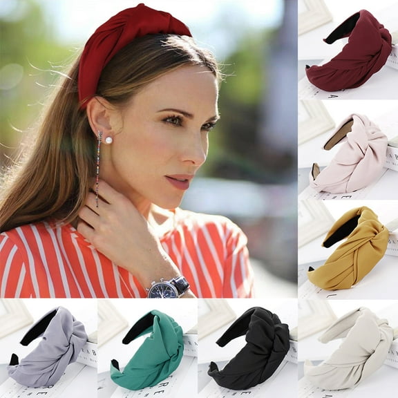 Xinyolin Solid Color Cross Knot Fashion Women Girl Headwear Hair Hoop Wide Rim Head Band