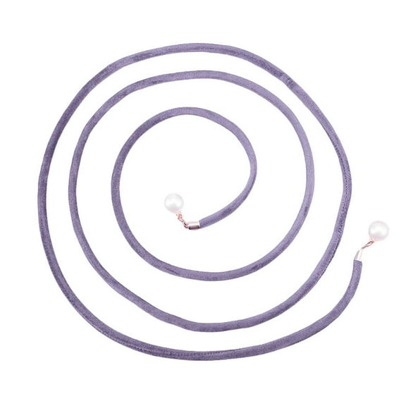 Xinyolin Solid Color Women Fashion Self Tie Slim Belt Faux Pearl Waist Strap Waistband