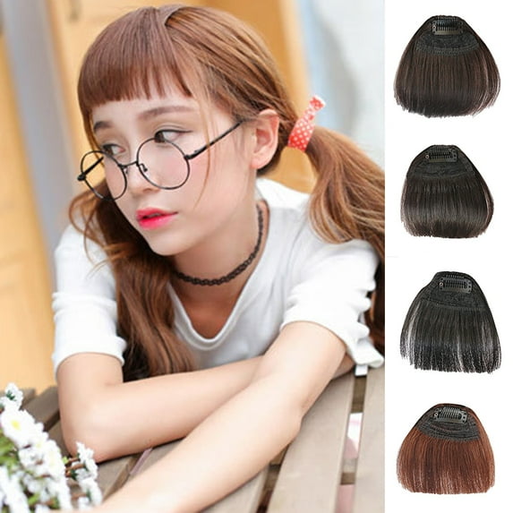 Xinyolin Thin/Thick Girls Mini Seamless Fake Bang Fringe Hairpiece Wig Hair Extension