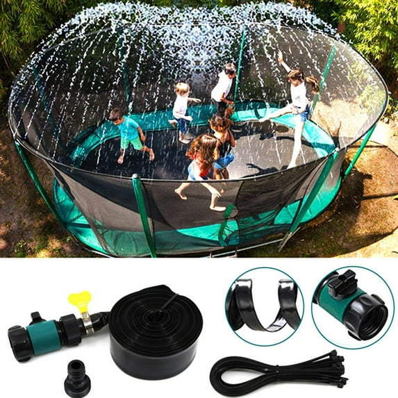 Xinyolin Trampoline Sprinkler Safe Easy to Install Kids Outdoor Play Water Sprinkler Boys Girls Summer Backyard Water Park Fun Toy