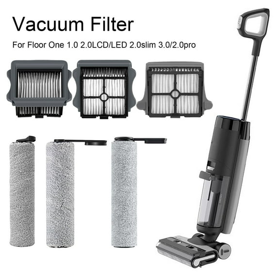 Xinyolin Vacuum Filter Roller Brush Replacement for Floor One 1.0 2.0LCD/LED 2.0slim 3.0/2.0pro Reusable Washable Floor Cleaner HEPA Filter Vacuum Parts Accessories