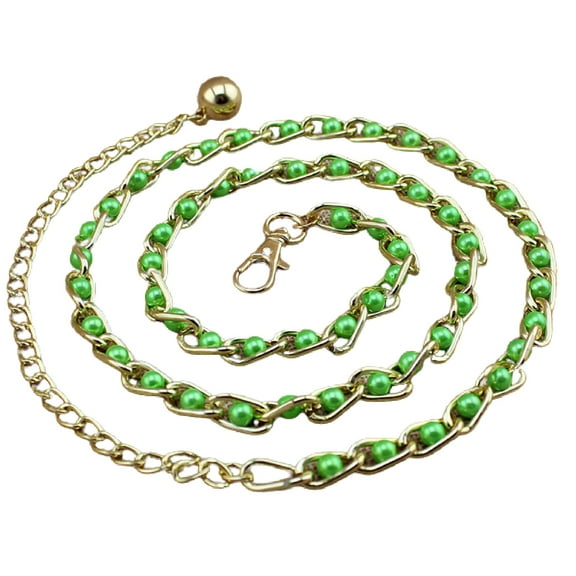 Xinyolin Waist Belt Beads Decoration Adjustable Faux Pearl Dress Waist Belt, for Women