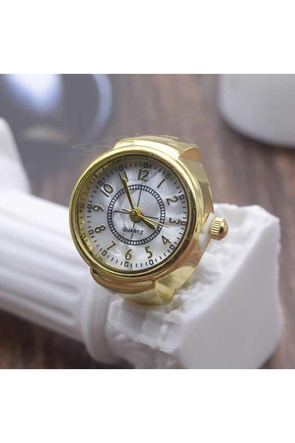 Watch Ring Decorative Clear Dial - Jewelry Clock Quartz Analog Finger Ring Watch for Adult