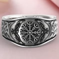 thumbnail image 1 of Xinyolin Wide Silver Color Alloy Eagle Compass Carved Ring - Men's Jewelry Accessory, 1 of 8