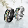 thumbnail image 1 of Xinyolin Wide Smooth Stainless Steel Unisex Ring - Colorful Dazzling Pattern Fashion Accessory, 1 of 8