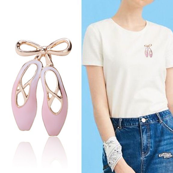 Xinyolin Women Brooch Elegant Ballet Shoe Shape Clothing Brooch Jewelry Accessories for Hat Scarf Dress Coat Decor