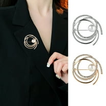 Xinyolin Women Brooch Pin Faux Pearl Rhinestone Elegant Sweater Shawl Scarves Clip Breast Pin Charm Dress Decoration Clothing Ornament Wedding Party Jewelry