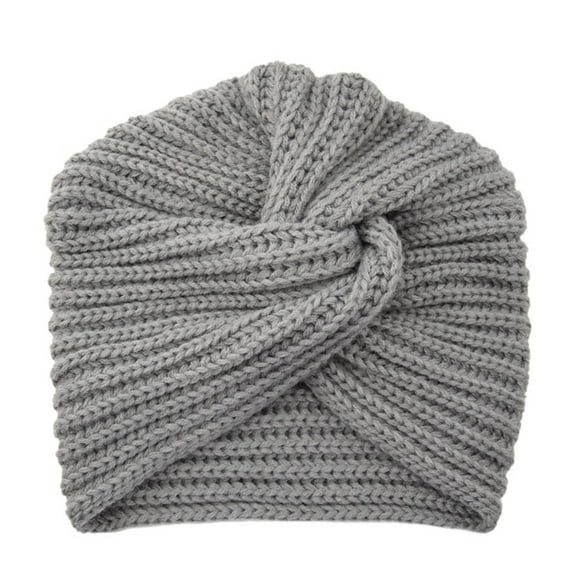 Xinyolin Women Hat Solid Color Knitted Autumn Winter Stretchy Dome Beanie Headwrap for Daily Wear