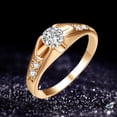 thumbnail image 1 of Xinyolin Women Ring Delicate Shiny Copper - Rhinestone Embedded Wedding Ring for Party, 1 of 7