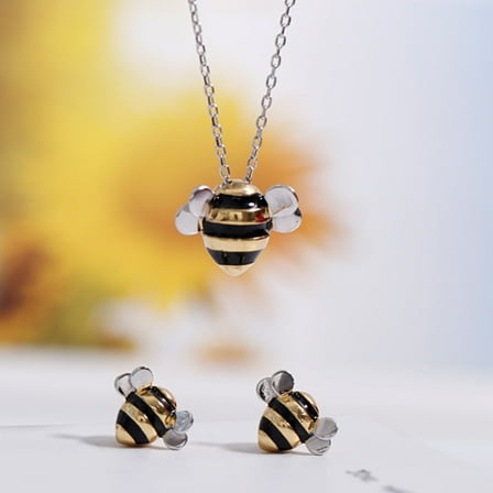 Xinyolin Women Stud Earrings Bee Shape Long Lasting - Jewelry Lightweight Bright Luster Ear Studs Necklace for Wedding