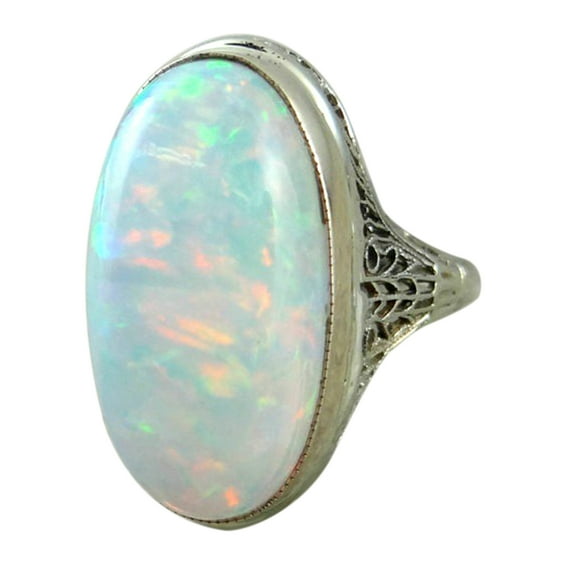 Xinyolin Women's Vintage Big Artificial Opal Engagement Rings - Anniversary Jewelry Gifts