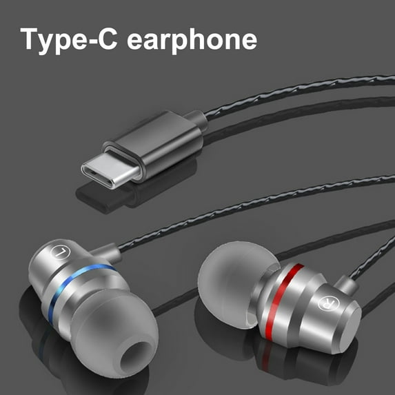 Xinyolin YT6 Wired Earbuds Universal Wire Control Metal Type-C Super Heavy Bass Stereo Music Earphones for Sports