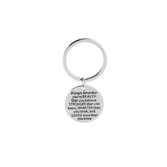 Xinyolin You Are My Person Letter Carving Round Pendant Key Ring, Friendship Gift Keychain