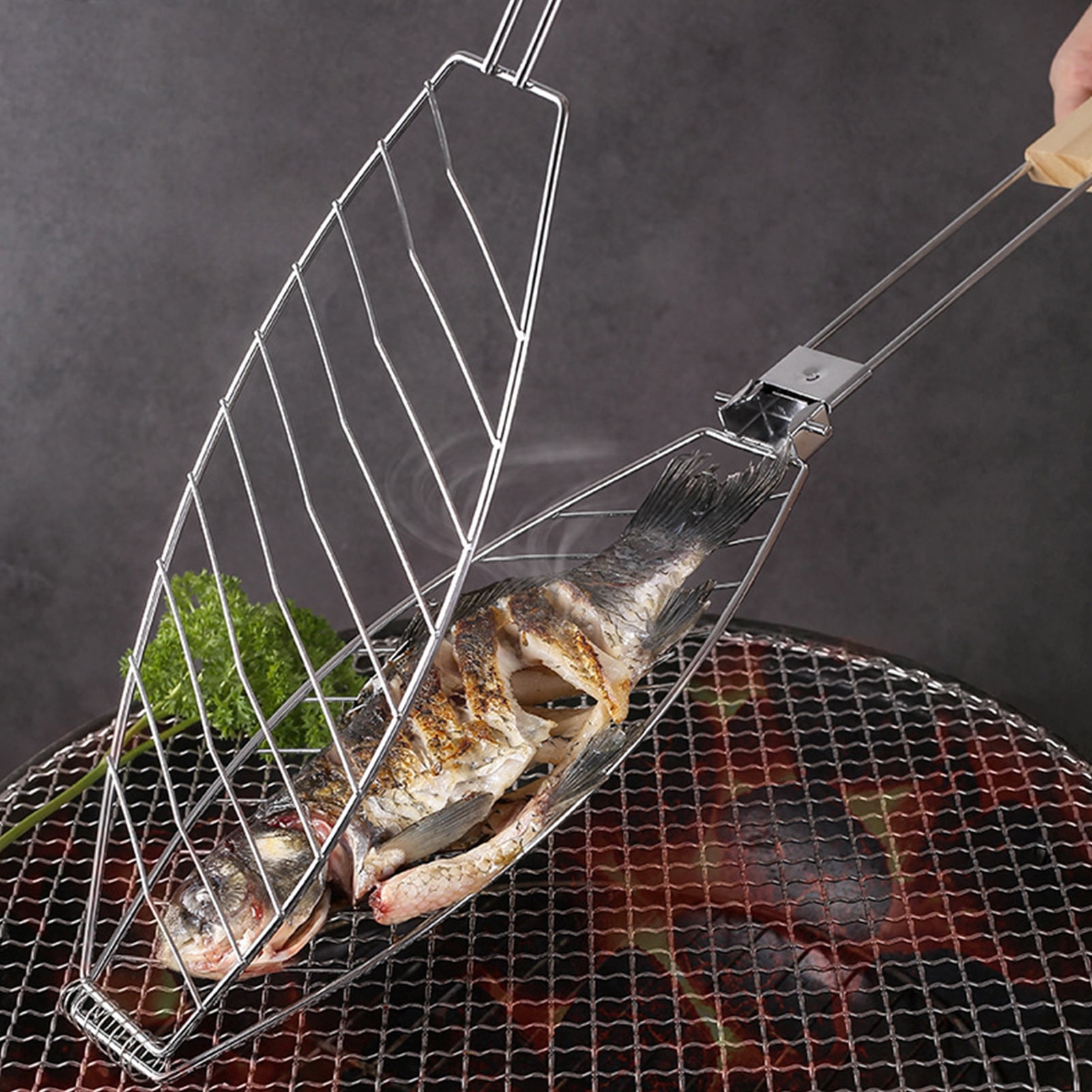 fish cooking accessories Ultimate Spatula Crafted to handle delicate fillets with ease Large Fish/Veggie Basket - Stainless