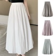 thumbnail image 1 of Xioeram Spring Summer Bubble Maxi Skirt Elastic High Waist A-Line Skirt Solid Color Lantern Skirt Ankle-Length Ruffled Long Skirt Streetwear, 1 of 8