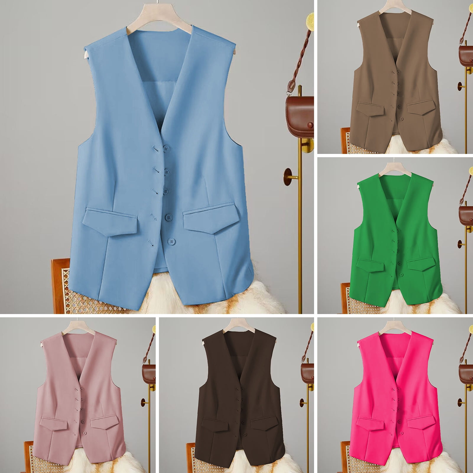 Elegant Tailored Suit V-Neck Office Wear with Peplum Waist main image 1