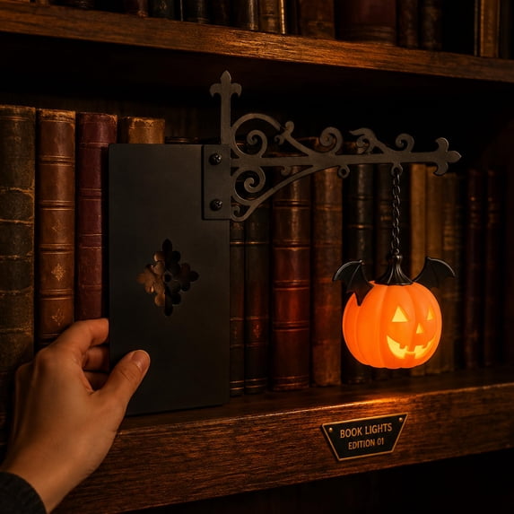 Inset Bookshelves Xioghol Bookshelf Lantern Light, Cordless Battery-Powered Warm LED ...