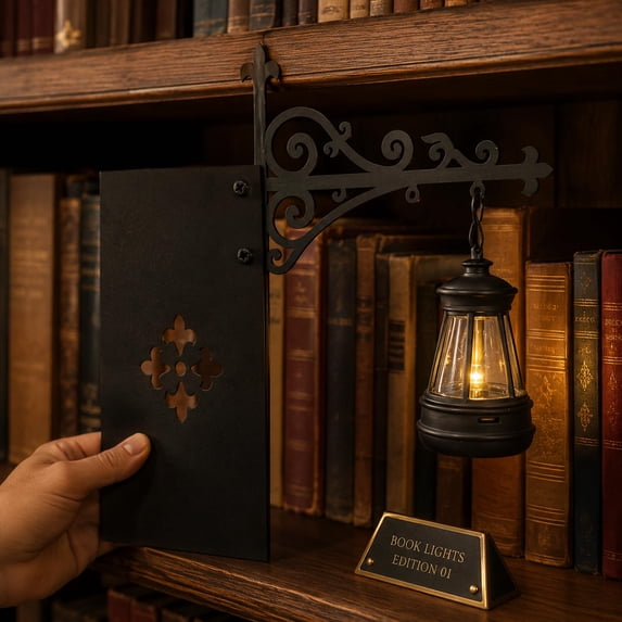 Inset Bookshelves Xioghol Bookshelf Lantern Light, Cordless Battery-Powered Warm LED ...