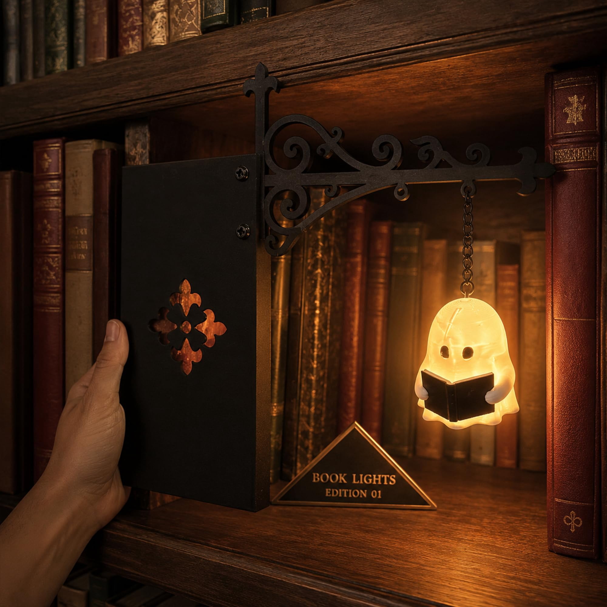 Xioghol Bookshelf Lantern Light, Cordless Battery-Powered Warm LED ...