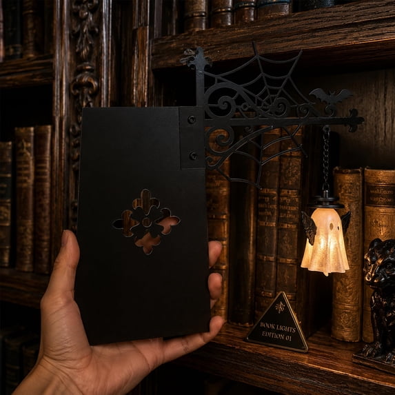 Inset Bookshelves Xioghol Bookshelf Lantern Light, Cordless Battery-Powered Warm LED ...