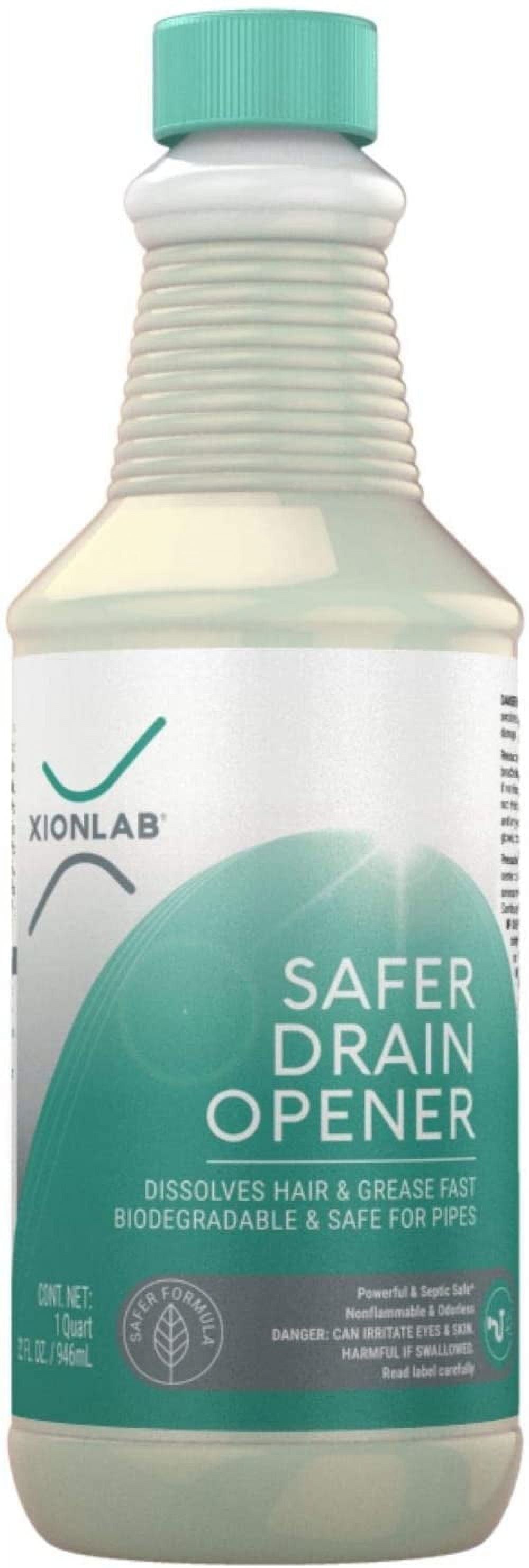 XionLab Industrial-Strength Liquid - 32 oz | 2 USES | Drain Opener + Drain  Cleaner + Hair & Grease Clog Remover - Biodegradable for Bathroom Sink