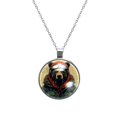 thumbnail image 1 of Xiong Fugu Glass Design Circular Pendant Necklace - Womens Necklaces, 1 of 5