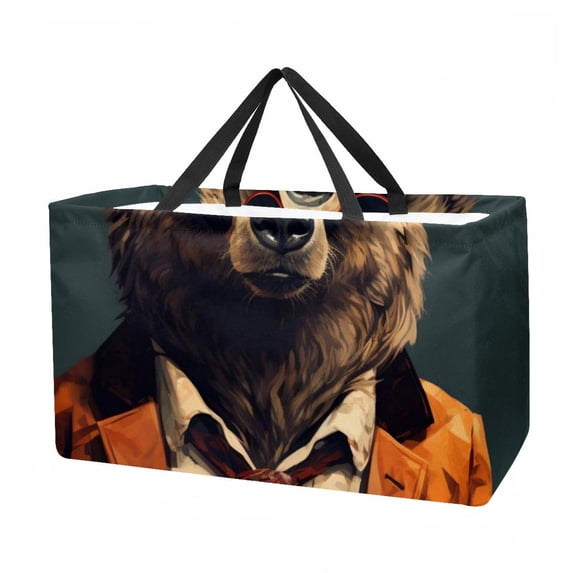 Xiong Fugu Large Capacity Reusable Foldable Oxford Cloth Easter Basket Tote Bag Shopping Bags Decorative Box