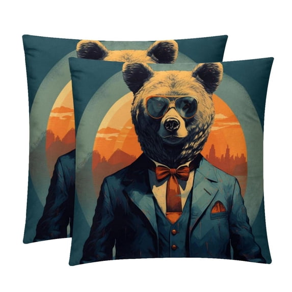 Xiong Fugu Sumptuous Velvet Throw Pillow Covers Set of 2, Decorative Bed Pillow Cases with Unique Patterns for Home Decor, Sizes 16x16, 18x18, 20x20 Inches