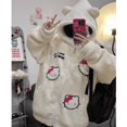 XiongPing Sanrio Hello Kitty Embroided Cute Cartoon Hooded Coat Women‘s