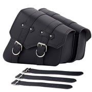 XiongXiong Leather Motorcycle Saddlebags Large Quick-Easy Universal Fit Throw over Saddle Bags Cruiser Biker Side Bags, Black, 1 Pair