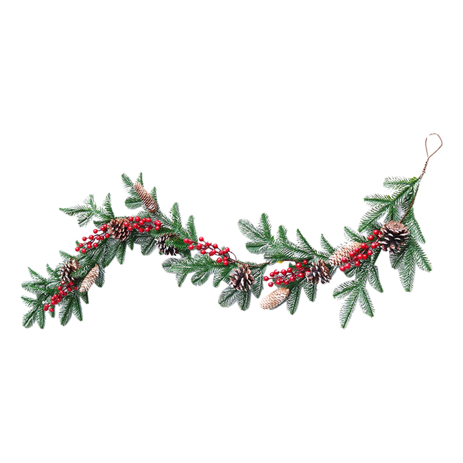Xipoxipdo 5.1ft Artificial Christmas Pines Garland With Red Berry